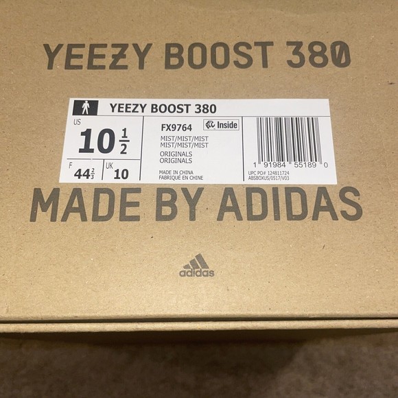 adidas Yeezy Boost 380 Mist Non-Reflective FX9764 Mist Yeezy 380 Size 10.5 - Picture 9 of 9